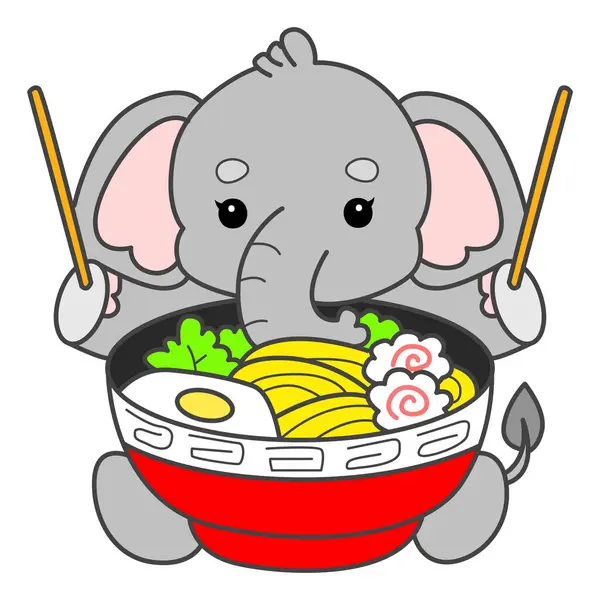 Şirin fil vektör ikonu. Komik bebek fil hayvan serisi illüstrasyonu. Yumuşak Fil Tasarımlarının Hayatı.