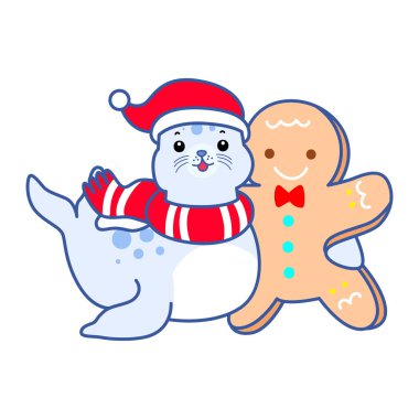 Şirin Seal vektör ikonu. Komik bebek fok hayvan serisi illüstrasyonu. Yumuşak Mühür Tasarımlarının Hayatı.