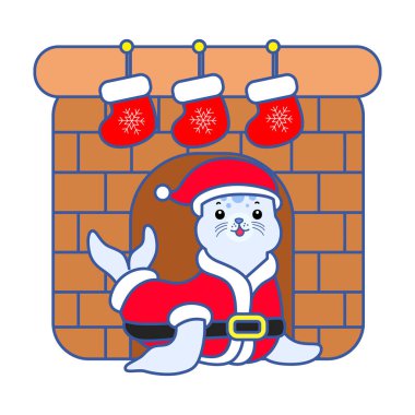 Şirin Seal vektör ikonu. Komik bebek fok hayvan serisi illüstrasyonu. Yumuşak Mühür Tasarımlarının Hayatı.