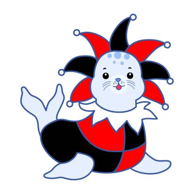 Şirin Seal vektör ikonu. Komik bebek fok hayvan serisi illüstrasyonu. Yumuşak Mühür Tasarımlarının Hayatı.