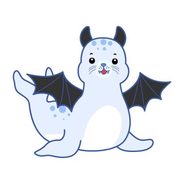 Şirin Seal vektör ikonu. Komik bebek fok hayvan serisi illüstrasyonu. Yumuşak Mühür Tasarımlarının Hayatı.