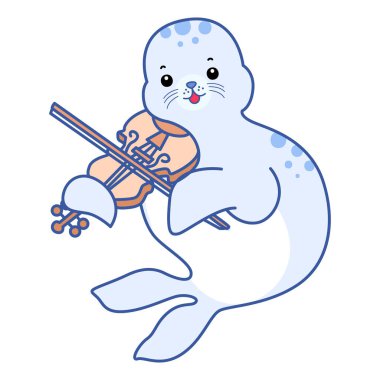 Şirin Seal vektör ikonu. Komik bebek fok hayvan serisi illüstrasyonu. Yumuşak Mühür Tasarımlarının Hayatı.