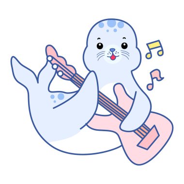 Şirin Seal vektör ikonu. Komik bebek fok hayvan serisi illüstrasyonu. Yumuşak Mühür Tasarımlarının Hayatı.