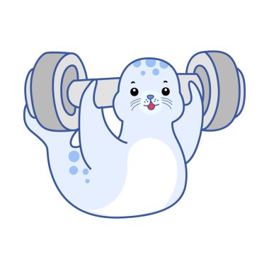 Şirin Seal vektör ikonu. Komik bebek fok hayvan serisi illüstrasyonu. Yumuşak Mühür Tasarımlarının Hayatı.