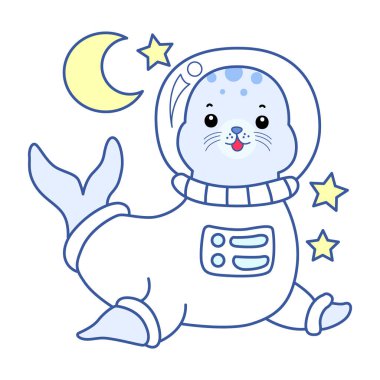 Şirin Seal vektör ikonu. Komik bebek fok hayvan serisi illüstrasyonu. Yumuşak Mühür Tasarımlarının Hayatı.