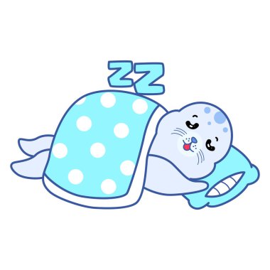 Şirin Seal vektör ikonu. Komik bebek fok hayvan serisi illüstrasyonu. Yumuşak Mühür Tasarımlarının Hayatı.