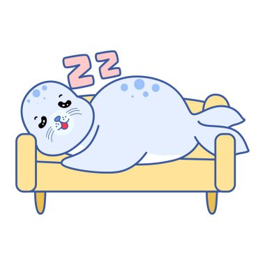 Şirin Seal vektör ikonu. Komik bebek fok hayvan serisi illüstrasyonu. Yumuşak Mühür Tasarımlarının Hayatı.