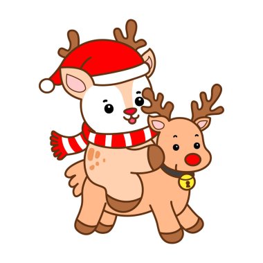 Şirin Geyik vektör simgesi. Komik bebek geyik hayvan serisi örnekleri. Yumuşak Geyik Tasarımlarının Hayatı.