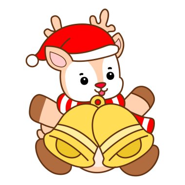 Şirin Geyik vektör simgesi. Komik bebek geyik hayvan serisi örnekleri. Yumuşak Geyik Tasarımlarının Hayatı.