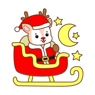 Şirin Geyik vektör simgesi. Komik bebek geyik hayvan serisi örnekleri. Yumuşak Geyik Tasarımlarının Hayatı.