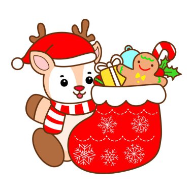 Şirin Geyik vektör simgesi. Komik bebek geyik hayvan serisi örnekleri. Yumuşak Geyik Tasarımlarının Hayatı.