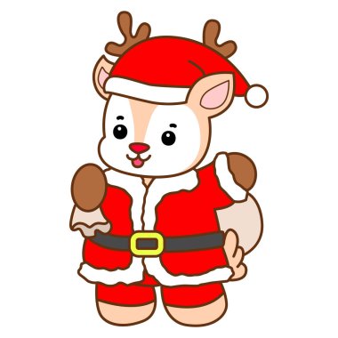 Şirin Geyik vektör simgesi. Komik bebek geyik hayvan serisi örnekleri. Yumuşak Geyik Tasarımlarının Hayatı.