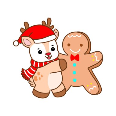 Şirin Geyik vektör simgesi. Komik bebek geyik hayvan serisi örnekleri. Yumuşak Geyik Tasarımlarının Hayatı.