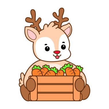 Şirin Geyik vektör simgesi. Komik bebek geyik hayvan serisi örnekleri. Yumuşak Geyik Tasarımlarının Hayatı.