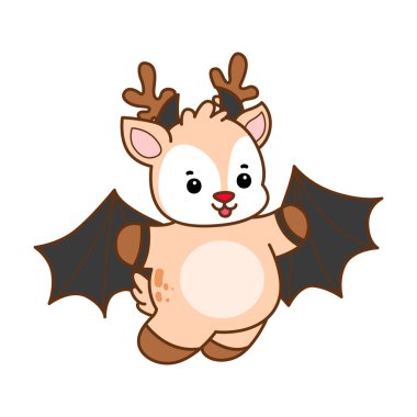 Şirin Geyik vektör simgesi. Komik bebek geyik hayvan serisi örnekleri. Yumuşak Geyik Tasarımlarının Hayatı.