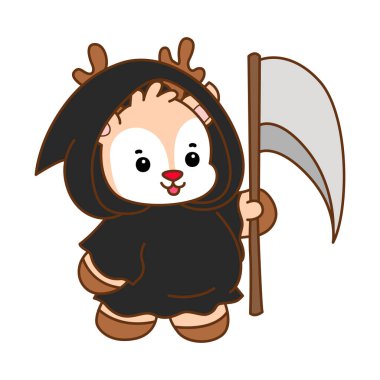 Şirin Geyik vektör simgesi. Komik bebek geyik hayvan serisi örnekleri. Yumuşak Geyik Tasarımlarının Hayatı.