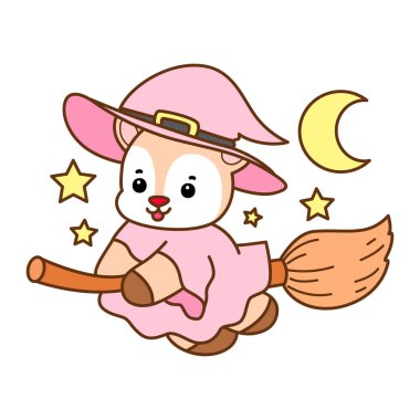 Şirin Geyik vektör simgesi. Komik bebek geyik hayvan serisi örnekleri. Yumuşak Geyik Tasarımlarının Hayatı.