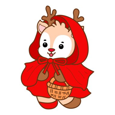 Şirin Geyik vektör simgesi. Komik bebek geyik hayvan serisi örnekleri. Yumuşak Geyik Tasarımlarının Hayatı.