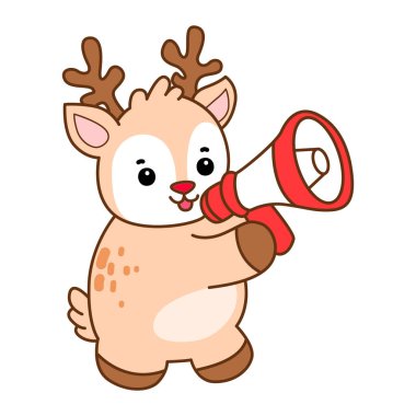 Şirin Geyik vektör simgesi. Komik bebek geyik hayvan serisi örnekleri. Yumuşak Geyik Tasarımlarının Hayatı.