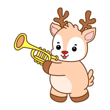 Şirin Geyik vektör simgesi. Komik bebek geyik hayvan serisi örnekleri. Yumuşak Geyik Tasarımlarının Hayatı.