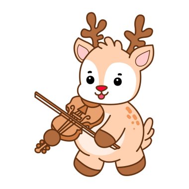 Şirin Geyik vektör simgesi. Komik bebek geyik hayvan serisi örnekleri. Yumuşak Geyik Tasarımlarının Hayatı.