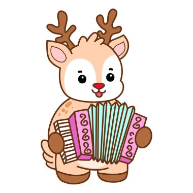 Şirin Geyik vektör simgesi. Komik bebek geyik hayvan serisi örnekleri. Yumuşak Geyik Tasarımlarının Hayatı.