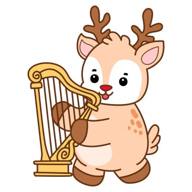 Şirin Geyik vektör simgesi. Komik bebek geyik hayvan serisi örnekleri. Yumuşak Geyik Tasarımlarının Hayatı.