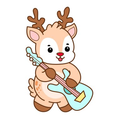 Şirin Geyik vektör simgesi. Komik bebek geyik hayvan serisi örnekleri. Yumuşak Geyik Tasarımlarının Hayatı.