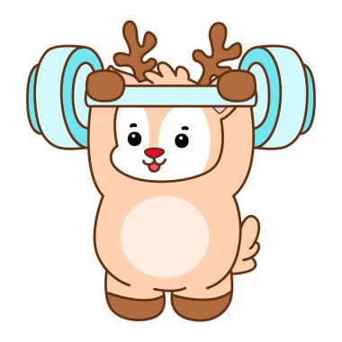 Şirin Geyik vektör simgesi. Komik bebek geyik hayvan serisi örnekleri. Yumuşak Geyik Tasarımlarının Hayatı.