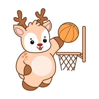 Şirin Geyik vektör simgesi. Komik bebek geyik hayvan serisi örnekleri. Yumuşak Geyik Tasarımlarının Hayatı.