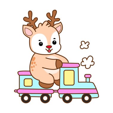 Şirin Geyik vektör simgesi. Komik bebek geyik hayvan serisi örnekleri. Yumuşak Geyik Tasarımlarının Hayatı.