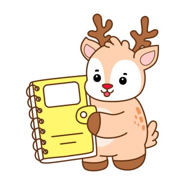 Şirin Geyik vektör simgesi. Komik bebek geyik hayvan serisi örnekleri. Yumuşak Geyik Tasarımlarının Hayatı.