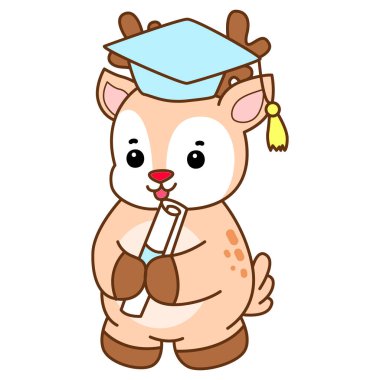 Şirin Geyik vektör simgesi. Komik bebek geyik hayvan serisi örnekleri. Yumuşak Geyik Tasarımlarının Hayatı.