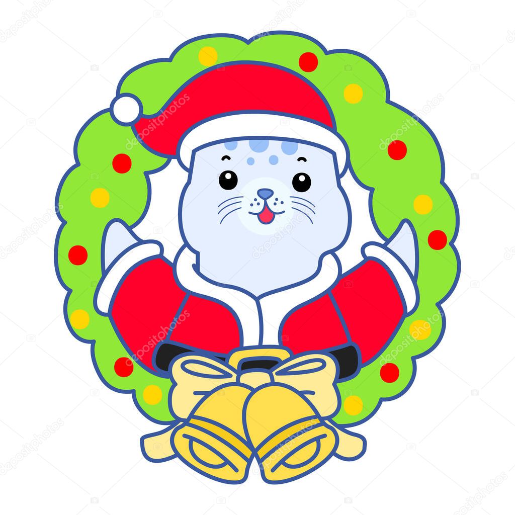 Cute Seal vector icon. Funny baby Seal animal series stock illustration. Life of fluffy Seal designs.