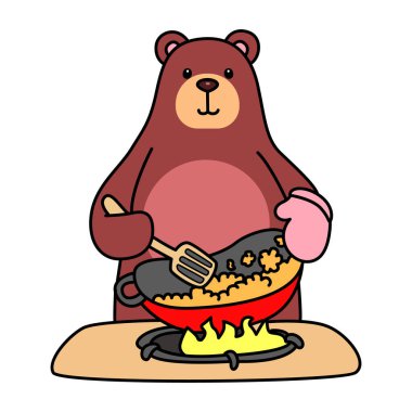 Sevimli ayı ikonu. Günlük aktivitelerde komik ayı..