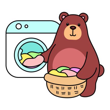 Sevimli ayı ikonu. Günlük aktivitelerde komik ayı..