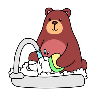 Sevimli ayı ikonu. Günlük aktivitelerde komik ayı..