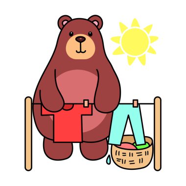 Sevimli ayı ikonu. Günlük aktivitelerde komik ayı..