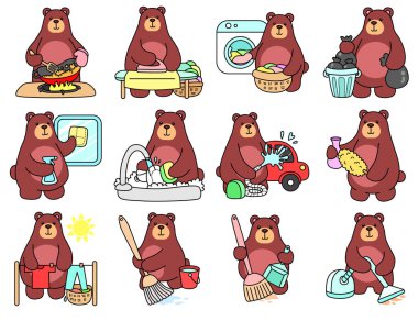 Sevimli ayı ikonu. Günlük aktivitelerde komik ayı..