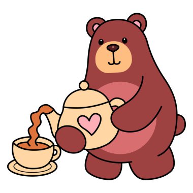 Sevimli ayı ikonu. Günlük aktivitelerde komik ayı..