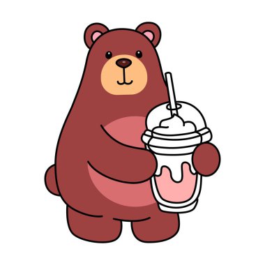 Sevimli ayı ikonu. Günlük aktivitelerde komik ayı..