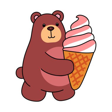 Sevimli ayı ikonu. Günlük aktivitelerde komik ayı..