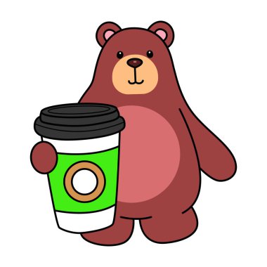 Sevimli ayı ikonu. Günlük aktivitelerde komik ayı..