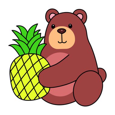 Sevimli ayı ikonu. Günlük aktivitelerde komik ayı..