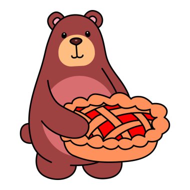 Sevimli ayı ikonu. Günlük aktivitelerde komik ayı..