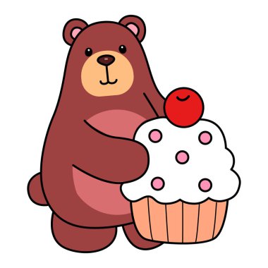 Sevimli ayı ikonu. Günlük aktivitelerde komik ayı..