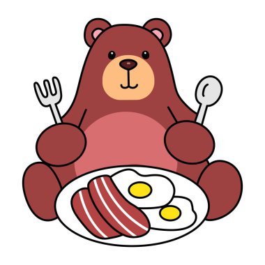 Sevimli ayı ikonu. Günlük aktivitelerde komik ayı..