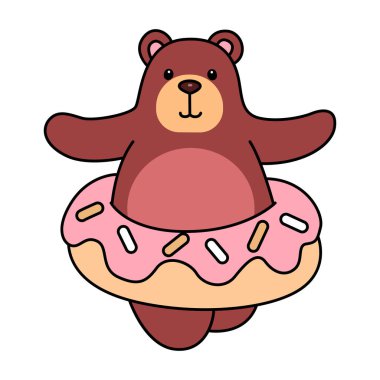 Sevimli ayı ikonu. Günlük aktivitelerde komik ayı..