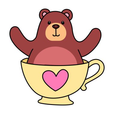 Sevimli ayı ikonu. Günlük aktivitelerde komik ayı..