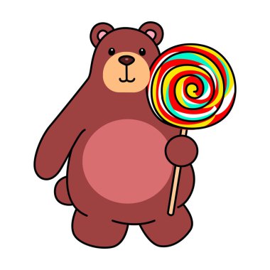 Sevimli ayı ikonu. Günlük aktivitelerde komik ayı..